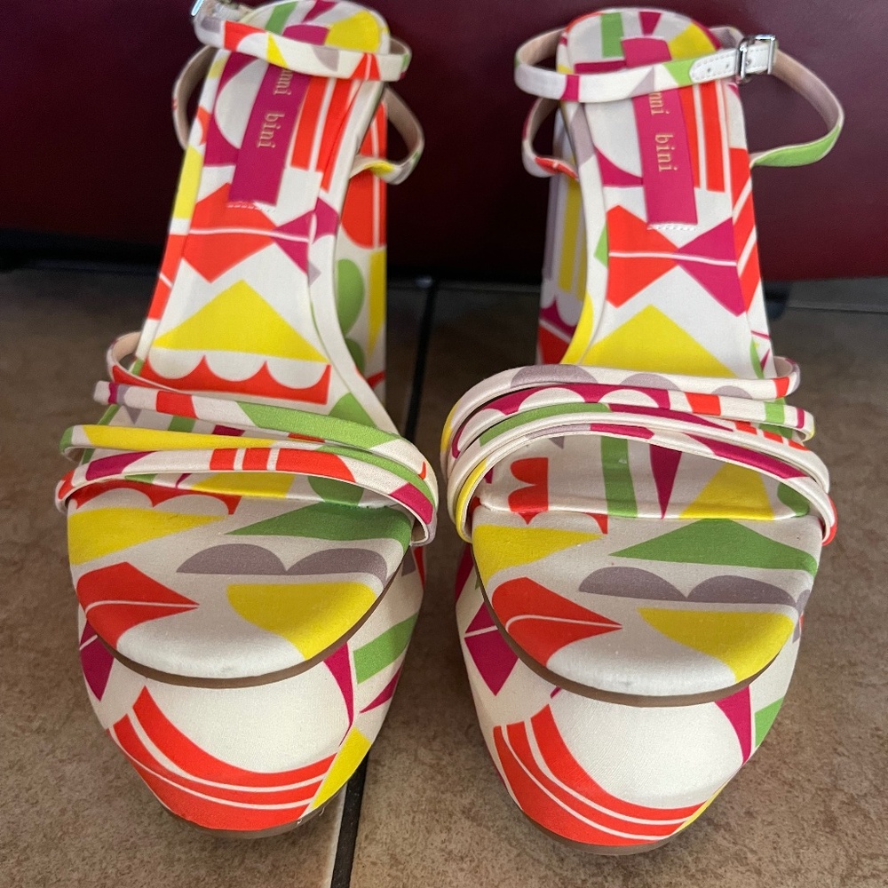 Gianni Bini Parrish Geometric Design  Platform Sandals SZ Various